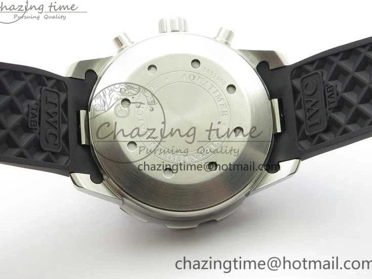MIROTIME 0117 Aquatimer Chrono IW376702 SS BLS 1:1 Best Edition Black Dial on Black Rubber Strap A WellDesigned 7105